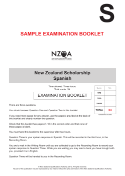 s sAMPLE EXAMINATION BOOKLET New Zealand scholarship spanish