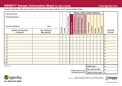 IGENITY Sample Information Sheet for Beef Cattle .