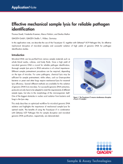Effective mechanical sample lysis for reliable pathogen identification Application Note