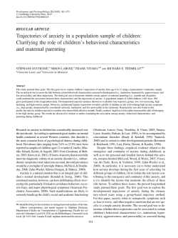 Trajectories of anxiety in a population sample of children: