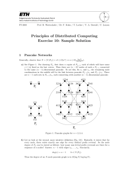 Principles of Distributed Computing Exercise 10: Sample Solution 1 Pancake Networks