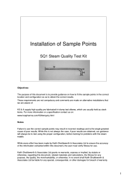Installation of Sample Points SQ1 Steam Quality Test Kit