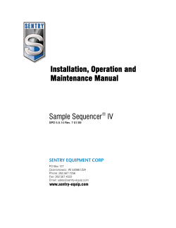 Installation, Operation and Maintenance Manual Sample Sequencer