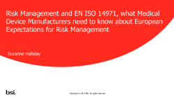 Risk Management and EN ISO 14971, what Medical