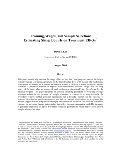 Training, Wages, and Sample Selection: Estimating Sharp Bounds on Treatment Effects