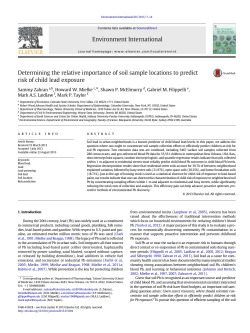 Determining the relative importance of soil sample locations to predict ⁎