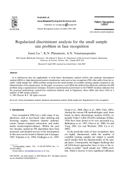 Regularized discriminant analysis for the small sample Juwei Lu