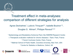 Treatment effect in meta-analyses: comparison of different strategies for analysis Agnes Dechartres