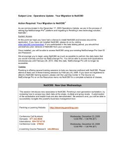 Subject Line:  Operations Update:  Your Migration to NetX360