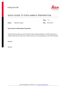 QUICK GUIDE TO STED SAMPLE PREPARATION
