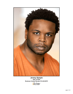 Jeremy Sample SAG, AFTRA Business Contact Number 914-424-8672 page 1 of 3
