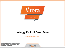 Intergy EHR v9 Deep Dive Meaningful Use Stage II