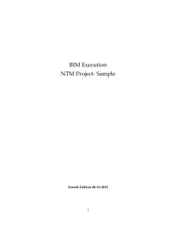   BIM Execution   NTM Project‐ Sample  Fourth Edition 08‐15‐2012 