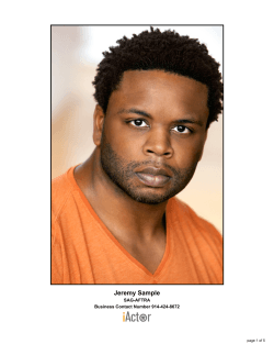 Jeremy Sample SAG-AFTRA Business Contact Number 914-424-8672 page 1 of 5