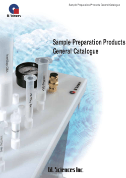 Sample Preparation Products General Catalogue Sample Preparation Products General Catalogue