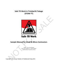 Safe TO Work in Trinidad &amp; Tobago (STOW-TT)