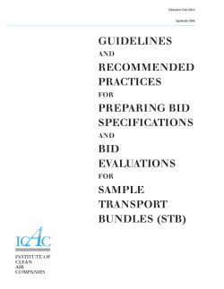 GUIDELINES RECOMMENDED PRACTICES PREPARING BID