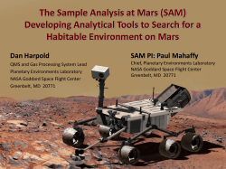 The Sample Analysis at Mars (SAM) Habitable Environment on Mars