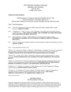 2013 Missouri Academy of Science Schedules and Abstracts