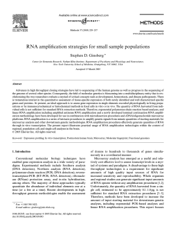 Wcation strategies for small sample populations RNA ampli Stephen D. Ginsberg ¤