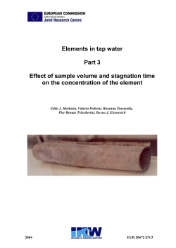 Elements in tap water Part 3 on the concentration of the element
