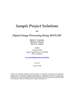 Sample Project Solutions Digital Image Processing Using MATLAB for