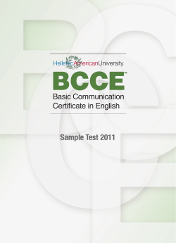 BCCE Sample Test 2011 Basic Communication Certificate in English
