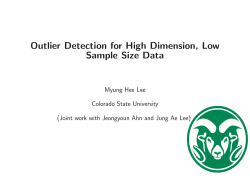 Outlier Detection for High Dimension, Low Sample Size Data Myung Hee Lee