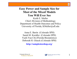 1 Easy Power and Sample Size for Most of the Mixed Models