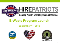 E-Waste Program Launch  September 11, 2013 2