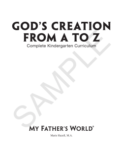 SAMPLE GOD’S CREATION FROM A TO Z Complete Kindergarten Curriculum