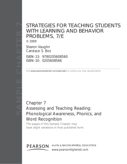 SAMPLE CHAPTER 7 STRATEGIES FOR TEACHING STUDENTS WITH LEARNING AND BEHAVIOR PROBLEMS, 7/E