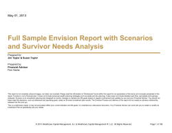 Full Sample Envision Report with Scenarios and Survivor Needs Analysis Prepared for: