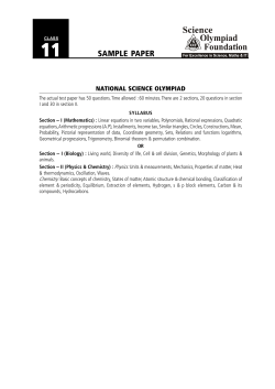11 SAMPLE PAPER NATIONAL SCIENCE OLYMPIAD