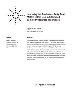 Improving the Analysis of Fatty Acid Methyl Esters Using Automated Application Note