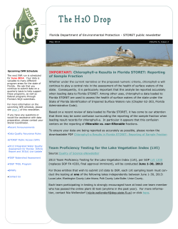 IMPORTANT: Chlorophyll-a Results in Florida STORET: Reporting of Sample Fraction