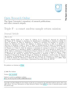 Open Research Online Triple F—a comet nucleus sample return mission Journal Article