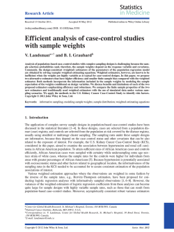 Efficient analysis of case-control studies with sample weights V. Landsman