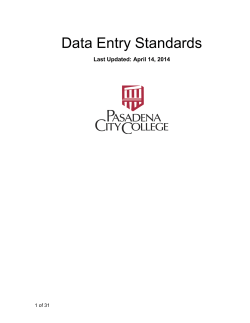 Data Entry Standards  Last Updated: April 14, 2014 1 of 31