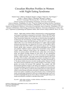 Circadian Rhythm Profiles in Women with Night Eating Syndrome