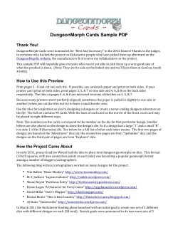 DungeonMorph Cards Sample PDF Thank You!