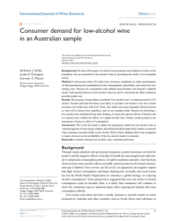 Consumer demand for low-alcohol wine in an Australian sample Dove