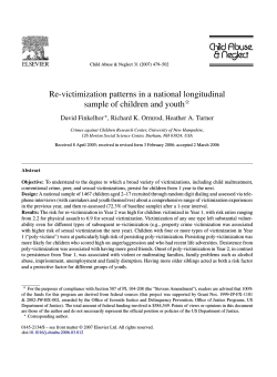 Re-victimization patterns in a national longitudinal sample of children and youth