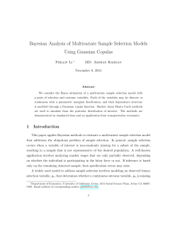 Bayesian Analysis of Multivariate Sample Selection Models Using Gaussian Copulas Phillip Li