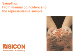 Sampling: From manual coincidence to the representative sample.