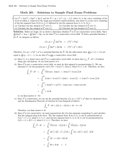 Math 261 – Solutions to Sample Final Exam Problems