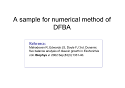 A sample for numerical method of DFBA . Reference: