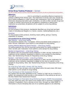 Urine Drug Testing Protocol &ndash; Sample