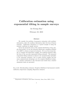 Calibration estimation using exponential tilting in sample surveys Jae Kwang Kim