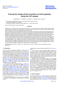 Astronomy Astrophysics Tracing the merger-driven evolution of active galaxies using the CJF sample